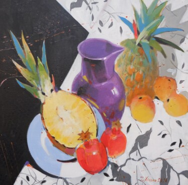 Картина под названием "натюрморт с ананаса…" - Igor Khilko, Подлинное произведение искусства, Акрил