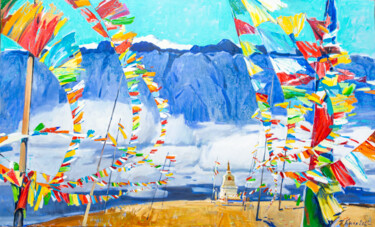 Картина под названием "Волнуэт душу ветер" - Igor Khilko, Подлинное произведение искусства, Масло Установлен на Деревянная р…