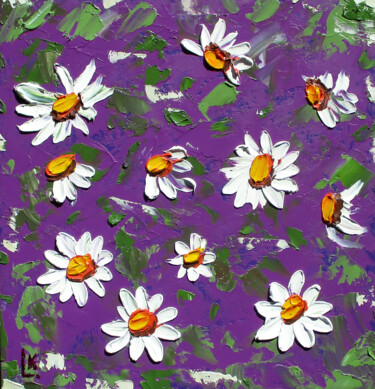 Painting titled "Always Daisy!!! Bea…" by Luiza Kozich (Artkingdom7), Original Artwork, Oil