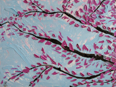 Malerei mit dem Titel "Sakura oil painting" von Luiza Kozich (Artkingdom7), Original-Kunstwerk, Öl