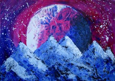 Painting titled "Space Art, Planet C…" by Luiza Kozich (Artkingdom7), Original Artwork, Acrylic