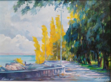 Painting titled "The embankment of K…" by Valentina Fedchenko, Original Artwork, Oil