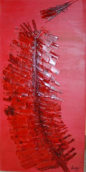 Peinture intitulée "Feuille rouge" par Lago, Œuvre d'art originale, Huile