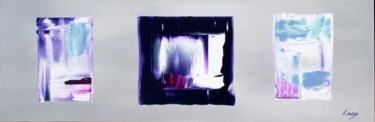 Peinture intitulée "Gris et violet" par Lago, Œuvre d'art originale, Huile