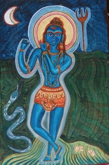 Peinture intitulée "Vishnu" par Laure Toral, Œuvre d'art originale