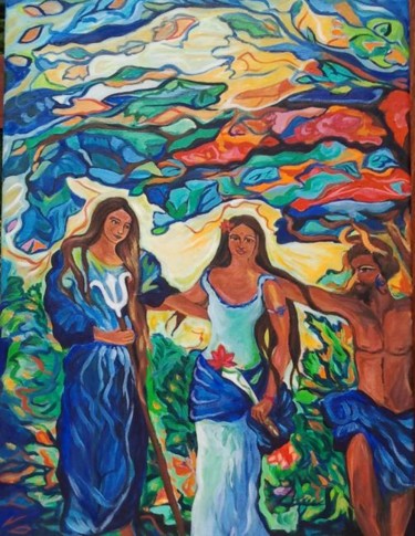 Pittura intitolato "Trio" da Laure Toral, Opera d'arte originale