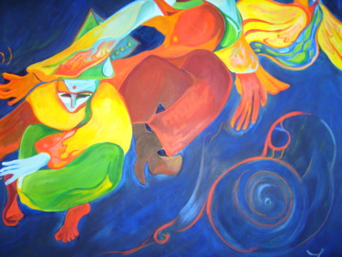 Peinture intitulée "Cosmos" par Laure Toral, Œuvre d'art originale, Huile