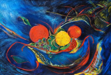 Peinture intitulée "Nature morte au pan…" par Laure Toral, Œuvre d'art originale, Huile