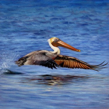 Peinture intitulée "Pelican 002D" par James Shang, Œuvre d'art originale, Huile Monté sur Châssis en bois