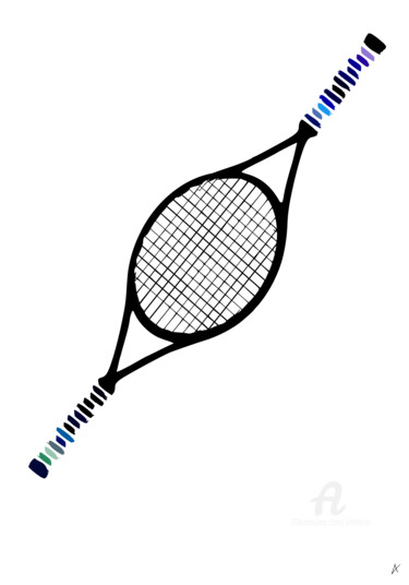 Arts numériques intitulée "double racket 1 (li…" par Artletico, Œuvre d'art originale, Travail numérique 2D