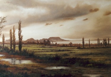 Painting titled "Viharos felhők, Sto…" by Levente Bihari, Original Artwork