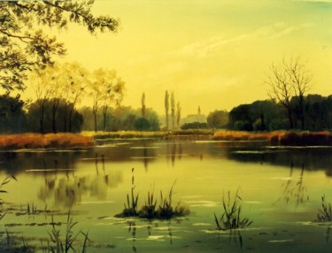 Painting titled "Dégi tó, The Lake D…" by Levente Bihari, Original Artwork
