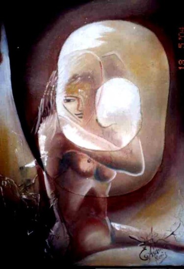 Peinture intitulée "mirroir de femme" par Art'Lexis, Œuvre d'art originale, Huile