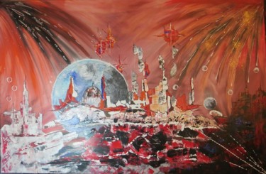 Malerei mit dem Titel "fantasia" von Art'Liloured, Original-Kunstwerk, Acryl