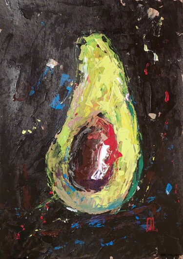 Malerei mit dem Titel "Avocat 2" von Olesya Lopatina, Original-Kunstwerk, Acryl