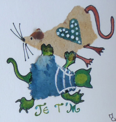 Tekening getiteld "JTM Souris" door M. C. Valentine, Origineel Kunstwerk, Inkt