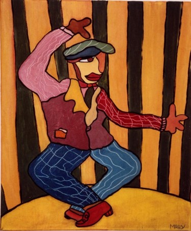 Peinture intitulée "Le danseur" par Sabine Maby, Œuvre d'art originale, Huile Monté sur Châssis en bois