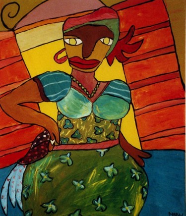 Pittura intitolato "La gitane" da Sabine Maby, Opera d'arte originale, Olio Montato su Telaio per barella in legno