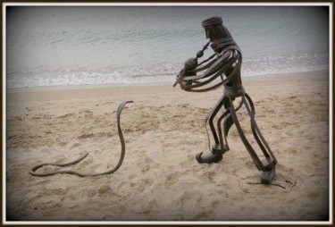 Sculpture titled "Le roi scorpion." by Bruno Colin, Original Artwork, Metals