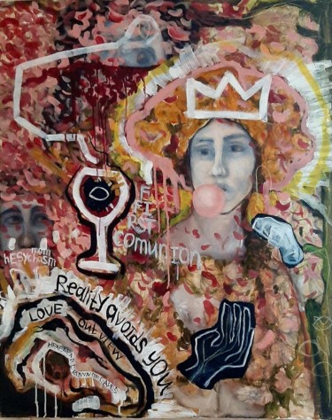 Malerei mit dem Titel "First communion" von Dmitrii Konovalchuk, Original-Kunstwerk, Öl Auf Keilrahmen aus Holz montiert