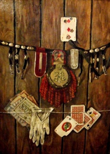 Painting titled "гусарский натюрморт…" by Marina Petrova-Richnyak, Original Artwork