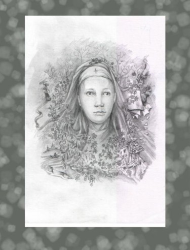 Drawing titled "незабудка" by Marina Petrova-Richnyak, Original Artwork