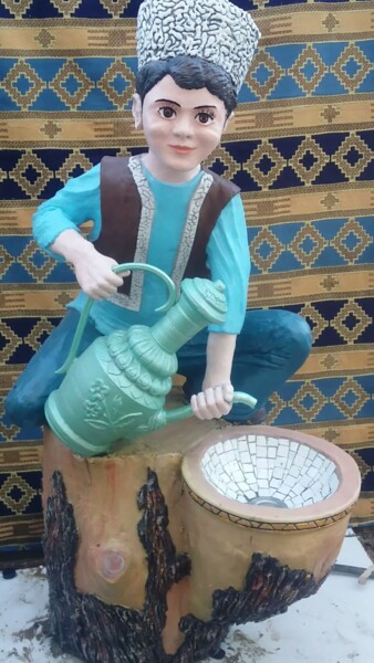 Sculpture intitulée "мальчик с кувшном" par Artmaster Атабаев, Œuvre d'art originale, Béton