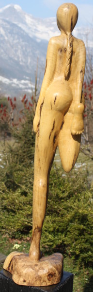 Sculpture intitulée "Echauffement" par Max Bernard, Œuvre d'art originale, Bois