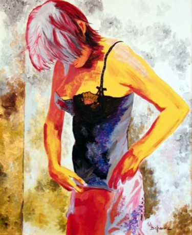 Peinture intitulée "Les dessous" par Michèle Defrenne, Œuvre d'art originale, Huile