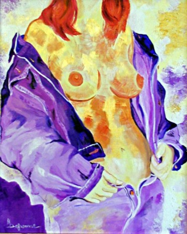 Painting titled "Alexia" by Michèle Defrenne, Original Artwork, Oil