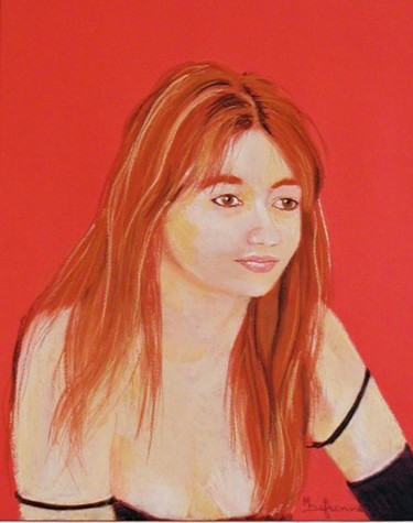 Painting titled "Céline 1" by Michèle Defrenne, Original Artwork, Oil