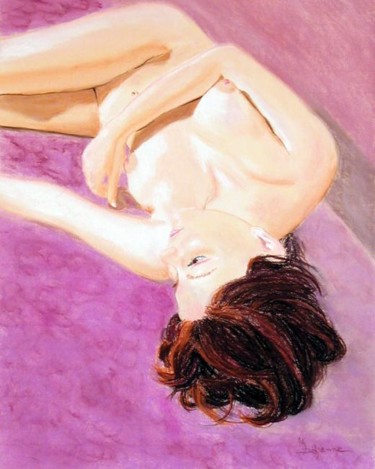 Painting titled "Blanche" by Michèle Defrenne, Original Artwork, Oil