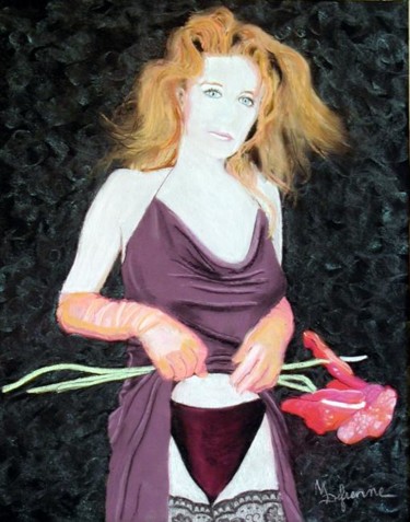 Painting titled "Emeline" by Michèle Defrenne, Original Artwork, Oil