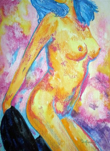 Painting titled "Désir" by Michèle Defrenne, Original Artwork, Oil