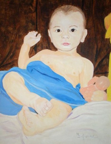 Painting titled "Kylian" by Michèle Defrenne, Original Artwork, Oil