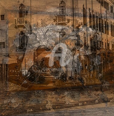 Artes digitais intitulada "Venedig 24" por Art Moé, Obras de arte originais, Trabalho Digital 2D Montado em Alumínio