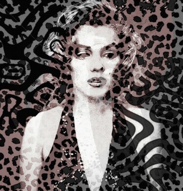 Digitale Kunst getiteld "Serie Monroe" door Art Moé, Origineel Kunstwerk, 2D Digital Work Gemonteerd op Aluminium