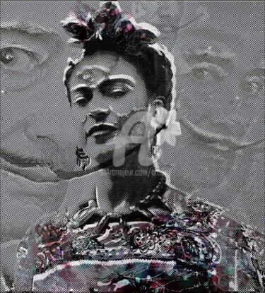 Arte digital titulada "Kahlo "meets" Dali" por Art Moé, Obra de arte original, Collages digitales Montado en Aluminio