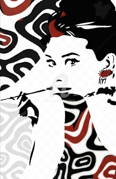Digitale Kunst mit dem Titel "Audrey" von Art Moé, Original-Kunstwerk, Digitale Collage