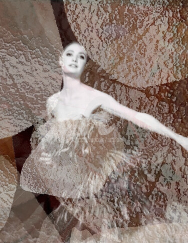 Artes digitais intitulada "Elegance beige" por Art Moé, Obras de arte originais, colagem digital