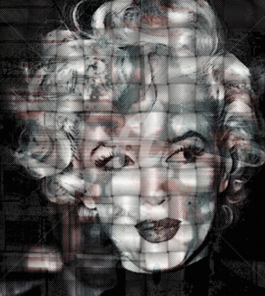 Arte digitale intitolato "Monroe vol 2" da Art Moé, Opera d'arte originale, Fotomontaggio Montato su Altro pannello rigido