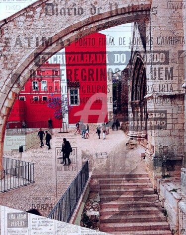 Digitale Kunst mit dem Titel "Lisboa" von Art Moé, Original-Kunstwerk, 2D digitale Arbeit Auf Aluminium montiert