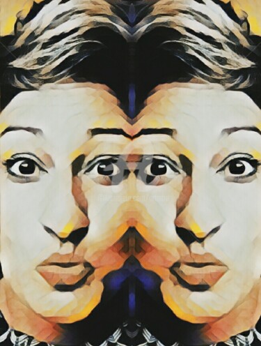 Colagens intitulada "Portrait" por Art Moé, Obras de arte originais, Trabalho Digital 2D
