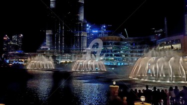 Fotografia intitolato "Skyline Dubai p" da Art Moé, Opera d'arte originale, Fotografia manipolata Montato su Alluminio