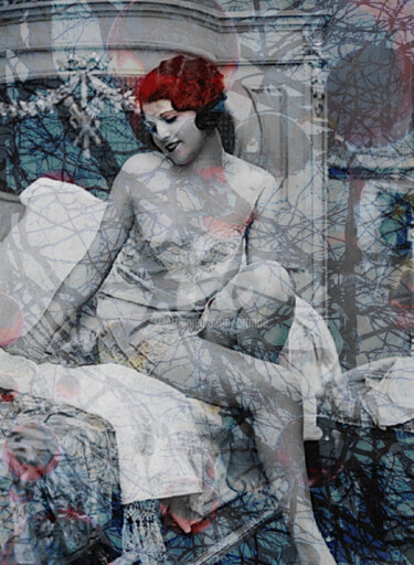Digitale Kunst mit dem Titel "Women 20' ies Red H…" von Art Moé, Original-Kunstwerk, 2D digitale Arbeit Auf Aluminium montie…