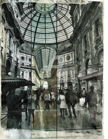 Arte digitale intitolato "Milano" da Art Moé, Opera d'arte originale, Fotomontaggio