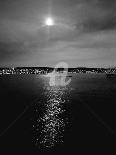 Photographie intitulée "Moonshine monochrome" par Art Moé, Œuvre d'art originale, Photographie numérique