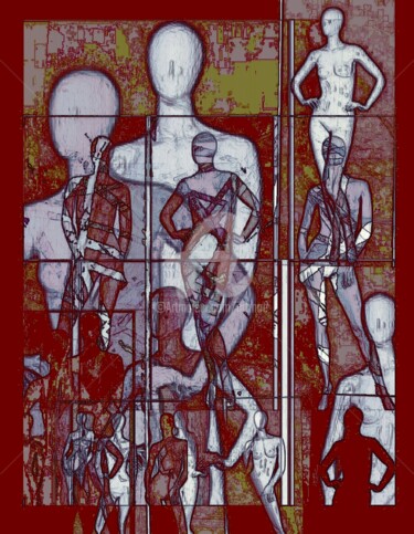 Digitale Kunst mit dem Titel "Middle" von Art Moé, Original-Kunstwerk, Digitale Malerei
