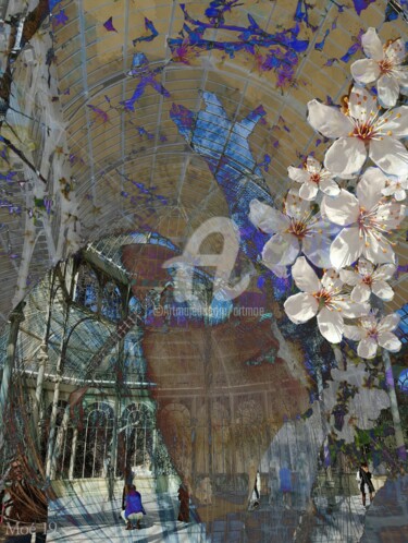 Digitale Kunst mit dem Titel "Madrid Primavera" von Art Moé, Original-Kunstwerk, Fotomontage