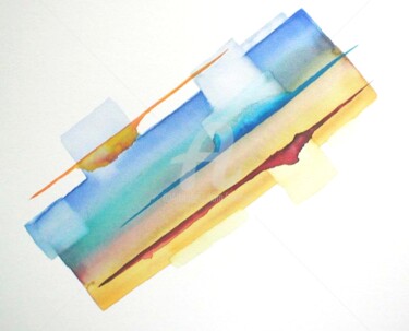 Malerei mit dem Titel "Rainbow" von Art Moé, Original-Kunstwerk, Aquarell